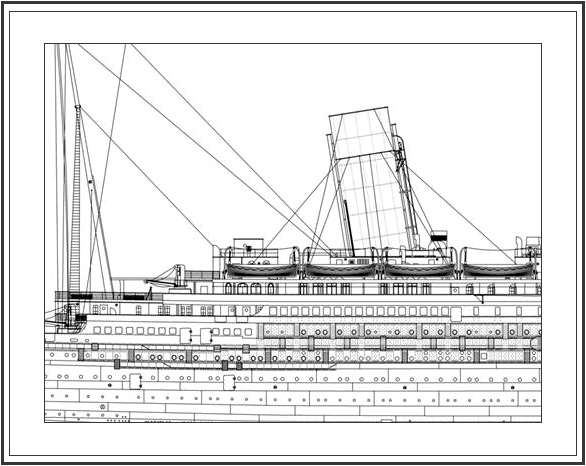 Vollansicht des handgefertigten Titanic-Modells im Maßstab 1:144